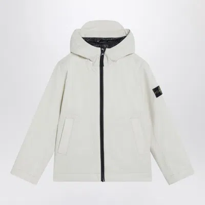 Stone Island Ivory Zip Jacket In Polyester Canvas In Multi