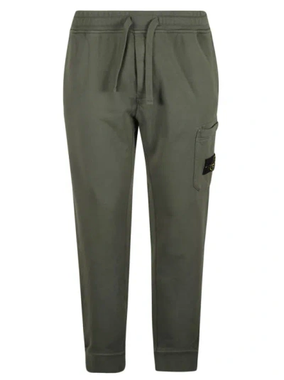 Stone Island Ivy Green Elasticated Trousers In Grey