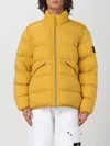Stone Island Compass Quilted Down Jacket In Ocker