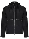 Stone Island Black Jacket With Compass Logo Patch Applied On The Sleeve In Tech Fabric Man