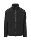 Stone Island Compass Patch Zip-up Jacket In Black