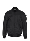 Stone Island 3l Tc Membrane Bomber Jacket In Nero