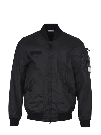 Stone Island Membrana 3l Military Bomber Jacket In Black