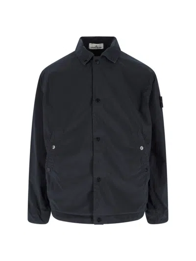 Stone Island Jacket "4100041 Light Compact Touch" In Blue