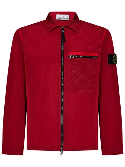 Stone Island Jacket In Red
