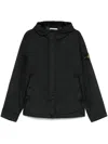 Stone Island Hooded Jacket Crinkle Reps R-ny In Black
