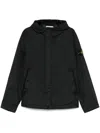Stone Island Hooded Jacket Crinkle Reps R-ny In Black