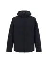 Stone Island Quilted Padded Hooded Down Jacket In Black