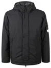 Stone Island Logo Patched Windbreaker In Black