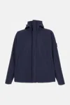 Stone Island Recycled Polyester Waterproof Jacket With Hood In Blue