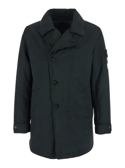 STONE ISLAND BLACK JACKET WITH NOTCHED REVERS IN TECH FABRIC MAN