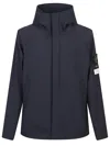 Stone Island Padded Jacket With Hood In Blue