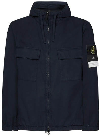 Stone Island Compass-badge Jacket In Blue