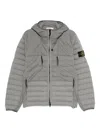 Stone Island Hooded Quilted Jacket In Gray