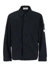 Stone Island Single-breasted Casual Jacket In Blu