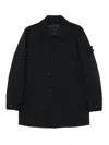 Stone Island Button-fastening Coat In Blue
