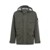 Stone Island Logo Patch Hooded Field Jacket In Green