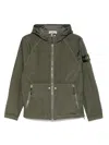 Stone Island Military Green Bomber Jacket With Iridescent Finish In Green