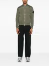 Stone Island Military Green Bomber Jacket With Iridescent Finish In Green