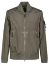 Stone Island Military Green Bomber Jacket With Iridescent Finish In Green