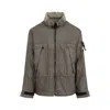 Stone Island Logo Patch Zip-up Jacket In Green