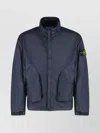 Stone Island Jacket High Collar Adjustable Drawstring In Blue