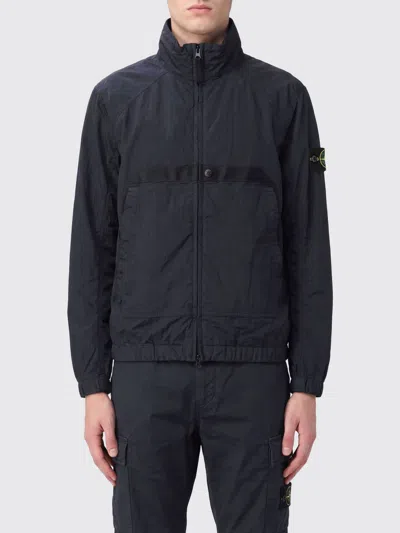 Stone Island Jacket Men Color Blue In Black