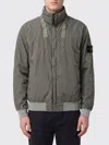 Stone Island Grey Solid Logo Jacket In Animal Print