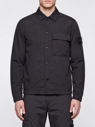 Stone Island Jacket Men Color Navy In Black