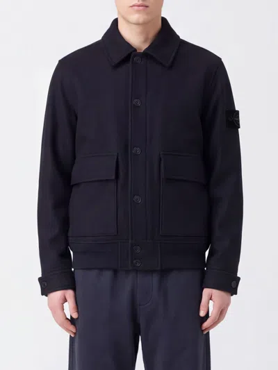 Stone Island Jacket Men Color Navy In Blue