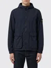 Stone Island Hooded Flap-pocket Jacket In Blue