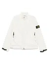 Stone Island Stand Collar Jacket With Hidden Pockets In Beige