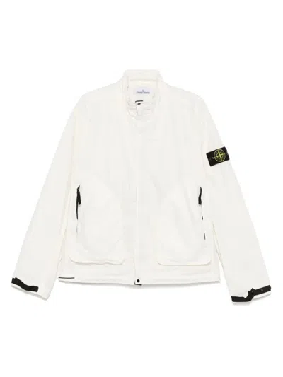 Stone Island Jacket Organic Look Nylon Panama-tc In Beige