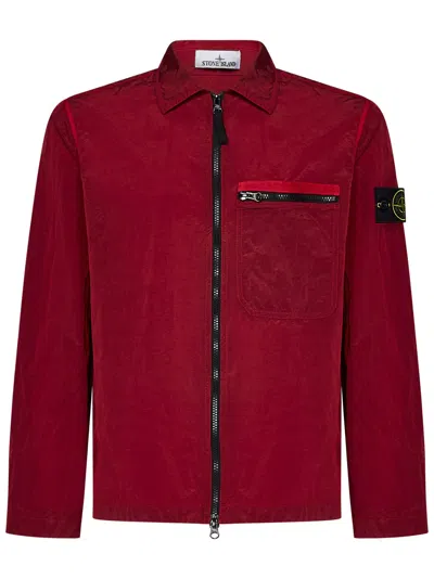 Stone Island Jacket In Red