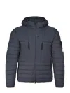 Stone Island Nylon Stretch Down Jacket In Gray