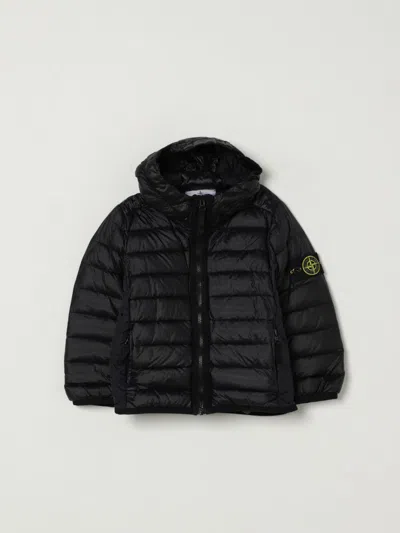 Stone Island Jacket  Junior Kids Color Blue In Black