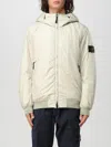 Stone Island Compass-badge Hooded Windbreaker In Beige