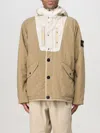 Stone Island Hooded Jacket Nylon Panama With New Silk Light Cookie In Biscuit