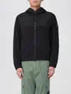 Stone Island Hooded Color-blocked Jacket With Zippered Pockets In Black