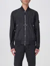 Stone Island Black Bomber Jacket With Front Zip Closure And Logo Patch On The Sleeve In Tech Fabric Man In Black