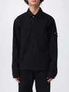 Stone Island Collared Denim Jacket Featuring Front Pockets In Black