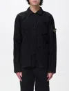Stone Island Black 1200020 Wrinkled Corduroy 500-tc Jacket In Black