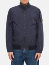 Stone Island Crinkle Bomber Elastic Cuffs In Blue