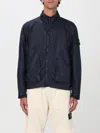 Stone Island Jacket High Collar Adjustable Drawstring In Blue