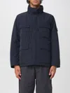 Stone Island Micro Twill Jacket Hooded In Blue