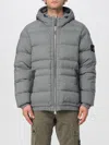 Stone Island 4100040 Seamless Tunnel Nylon Down-tc Hooded Jacket In Gray