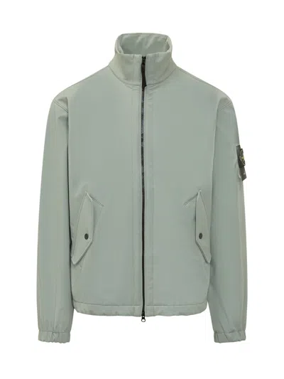 Stone Island Jacket Tecnica With Zip And Patch Logo - Ss26 In Green