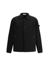 Stone Island Jacket Arm Patch Collared Design Front Pockets In Black