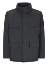 Stone Island Jacket With Compass Application In Black
