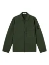 Stone Island Jacket With Compass Application In Green